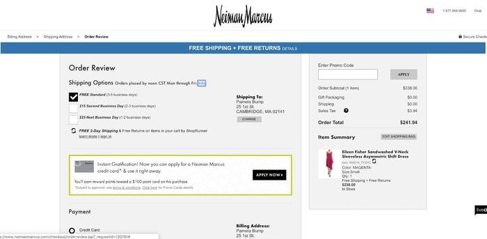 Order tracking discount neiman marcus